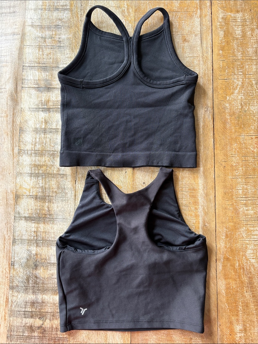 Girls Black Cropped Athletic Tanks Set S(6/7) - Picture 4 of 7